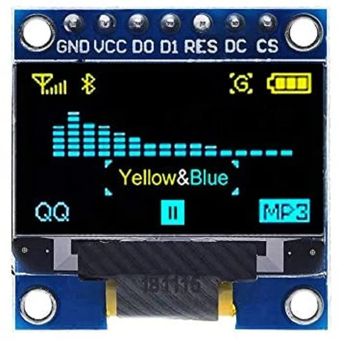 0.96 OLED Display Module SPI I2C 12864 7 Pin Yellow Blue
