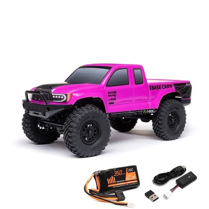 1/24 SCX24 Base Camp Ready to Run with Battery and Charger (Pink) (AXI-1219T3)