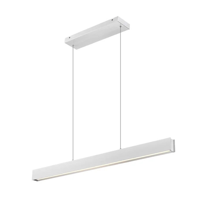 1 light linear chandelier in brushed nickel finish