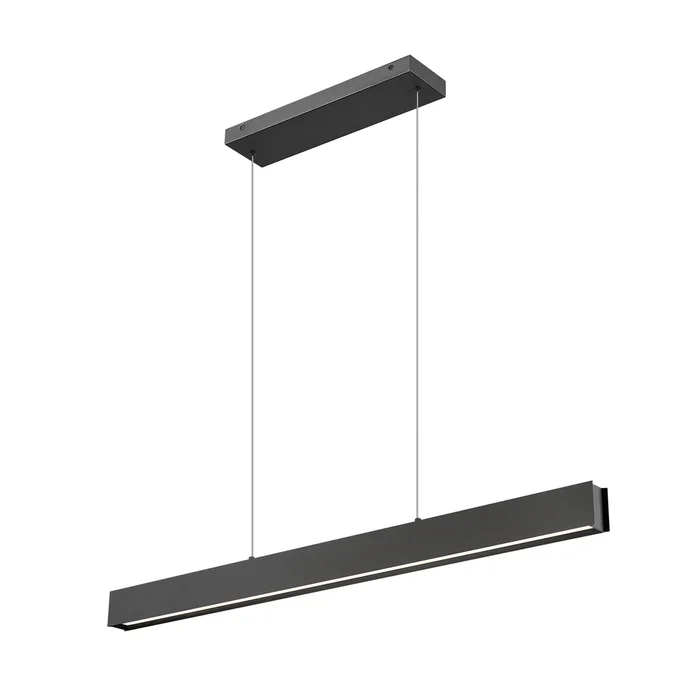 1 light linear chandelier in matte black finish