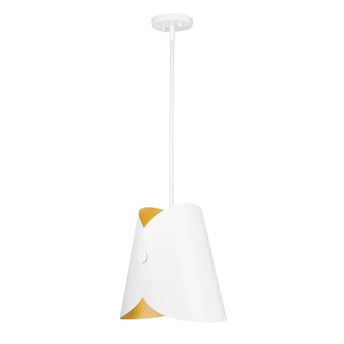 1 light pendant in matte white finish