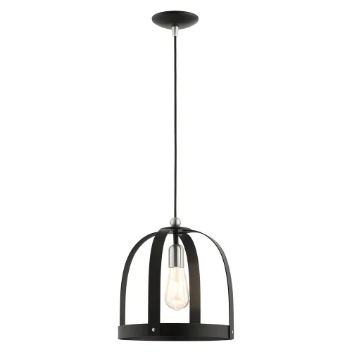 1 Lt Textured Black Pendant (108|49643-14)