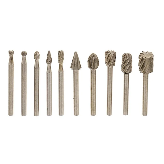 10 Pieces Diamond Burr Bits Drill Kit for Engraving Carving Rotary Tool Set