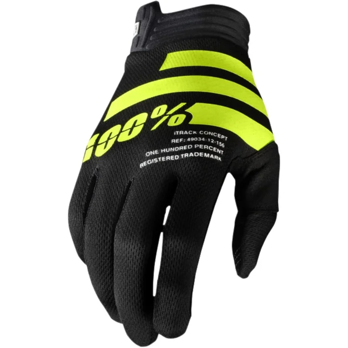 100% iTRACK GLOVES|SMALL|MEDIUM|LARGE|XL|XXL|BLACK/FLUO YELLOW|WHITE CAMO|BLACK CHARCOAL