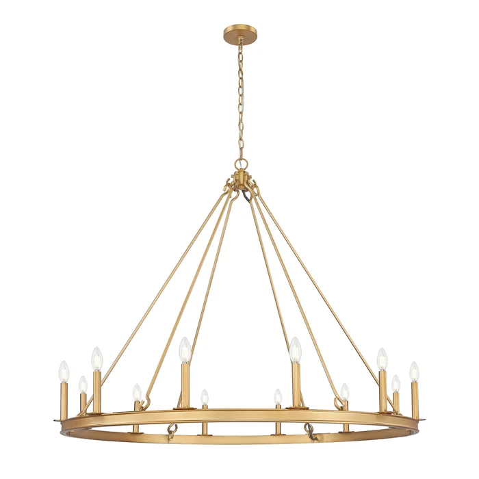 12 light chandelier in rubbed brass finish