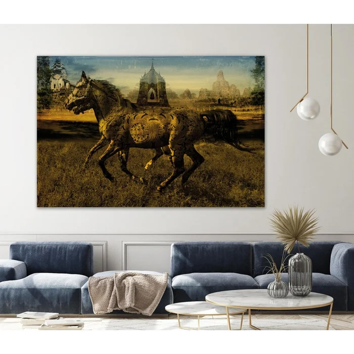2 Horses Giant Art 72×48 Wall Art|uvre dart murale Giant Art 2 Horses 72×48 - Image 2