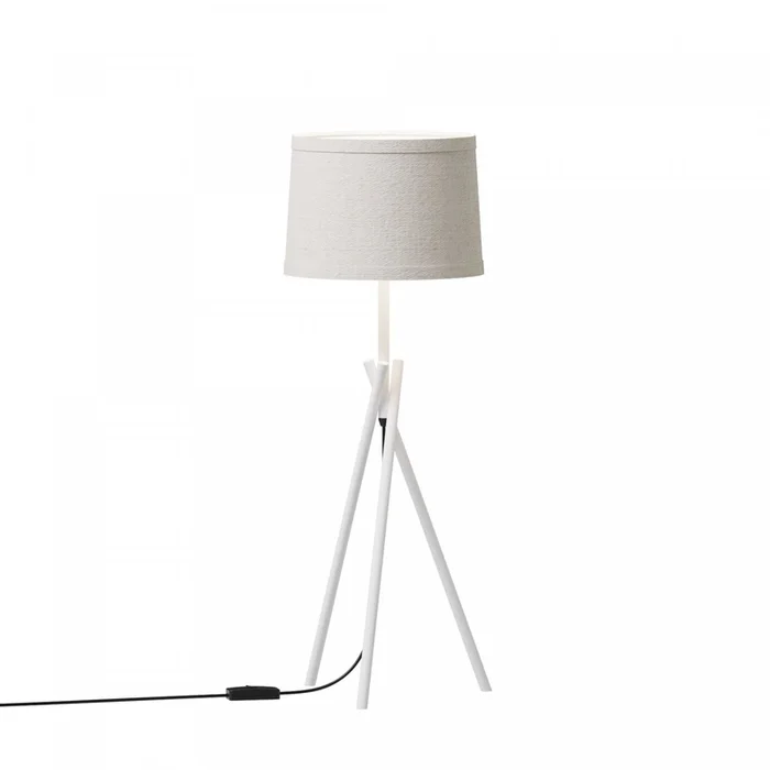 26 White Sleek Crossed Legs Table Lamp with Fabric Shade | lgante lampe de table blanche de 26po pattes croises avec abat-jour en tissu