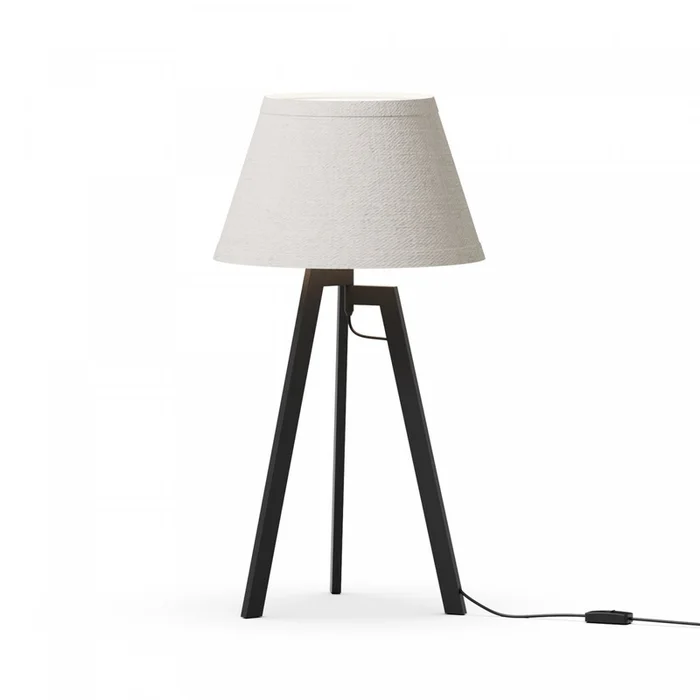 27 Black Architectural Tripod Table Lamp with Textured Shade | Lampe de table architecturale noire de 27po trpied avec abat-jour textur