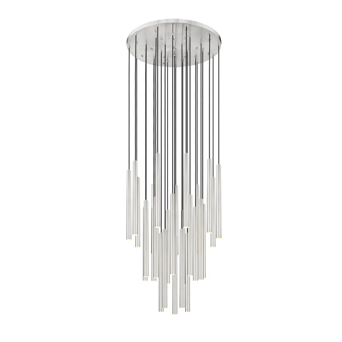27 light chandelier in brushed nickel finish