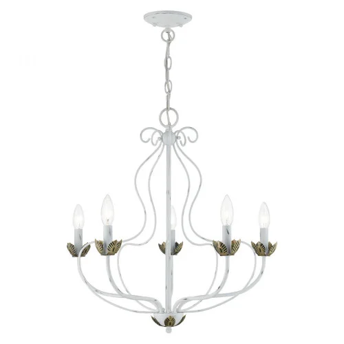 5 Light Antique White Chandelier (108|42905-60)