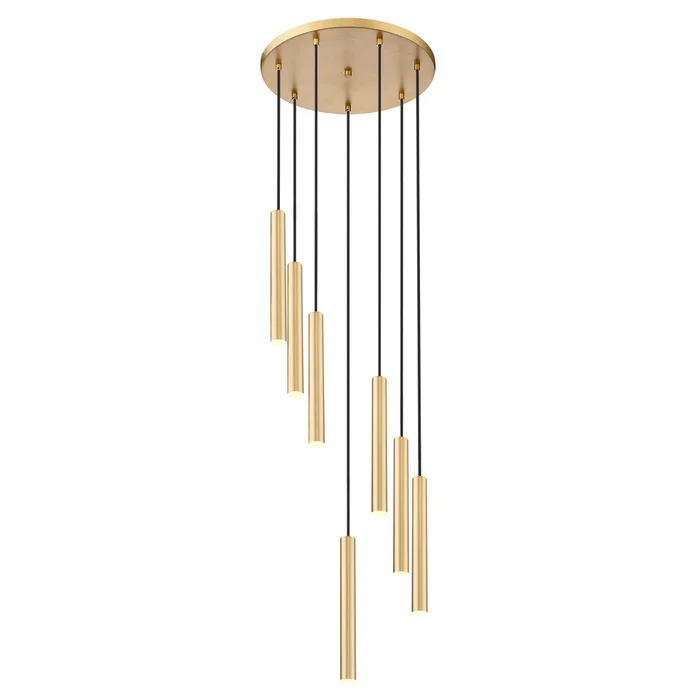 7 light chandelier in modern gold finish