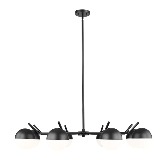 8 light chandelier in matte black finish