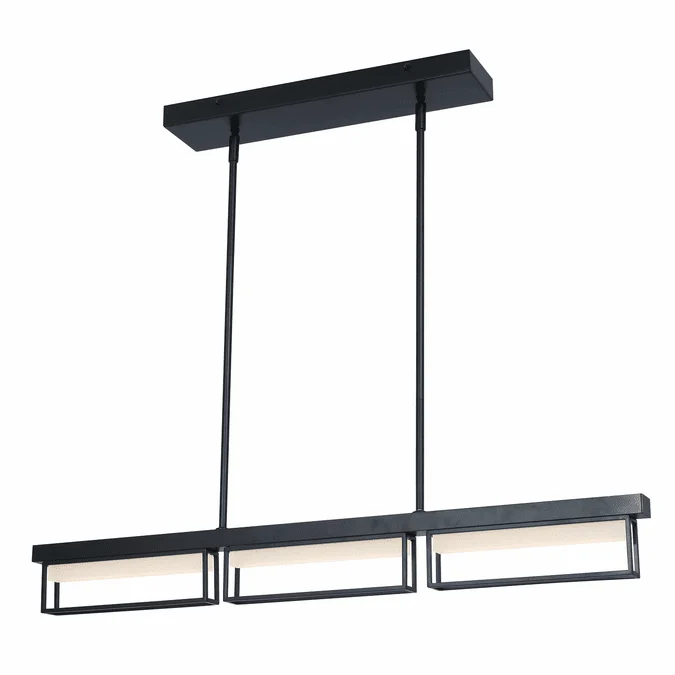 Abra 10018PN-MB Pane Contemporary Matte Black LED Island Light Fixture