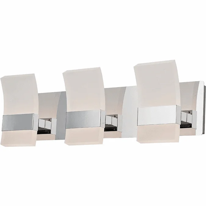 Abra 20087WV-CH Fang Modern Chrome LED 3-Light Bath Light Fixture