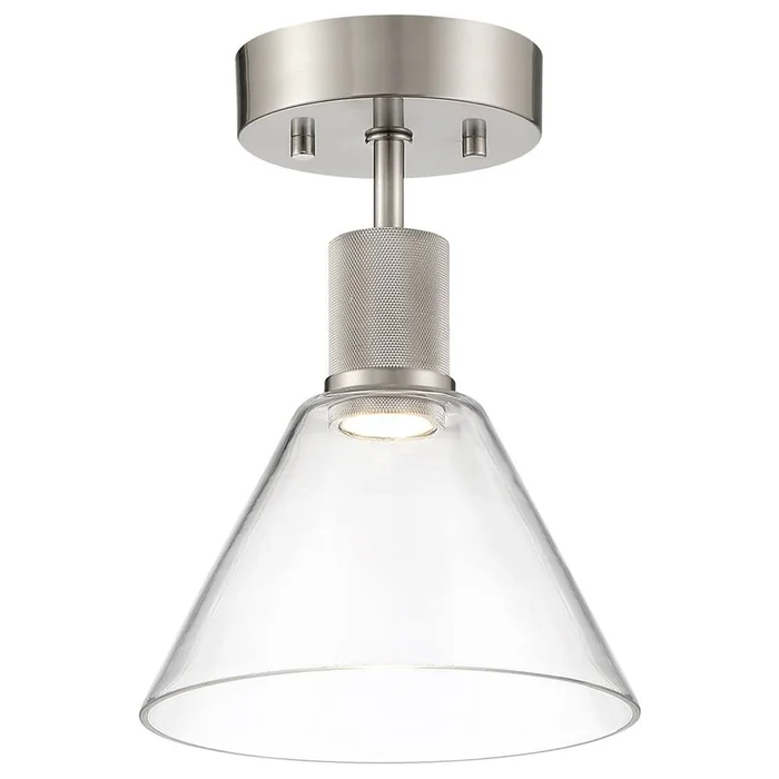 Access Port Nine 1-LT Martini LED Semi-Flush – Brushed Steel – 63146LEDD-BS/CLR