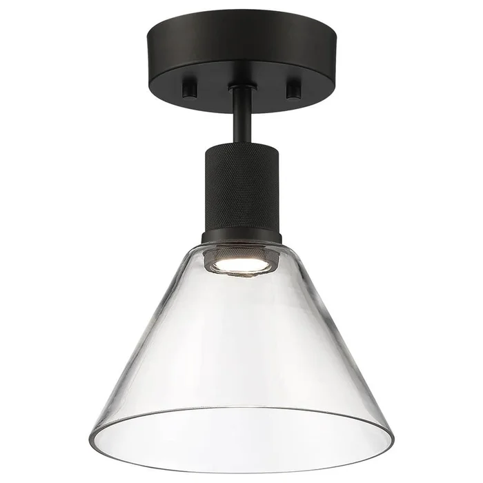 Access Port Nine 1-LT Martini LED Semi-Flush – Matte Black – 63146LEDD-MBL/CLR