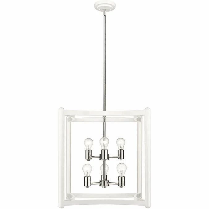 Acclaim Lighting IN20041WH Coyle Contemporary White with Polished Nickel Cluster Entryway Light Fixture