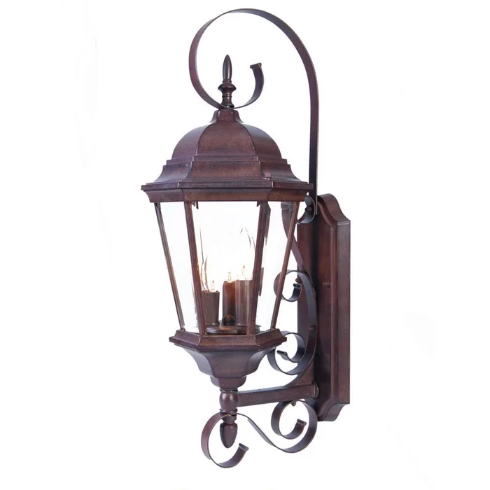Acclaim New Orleans 3-Light Outdoor Wall Light – Burled Walnut – 5413BW