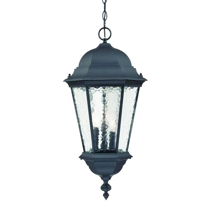 Acclaim Telfair 3-Light Outdoor Hanging Lantern – Matte Black – 5526BK
