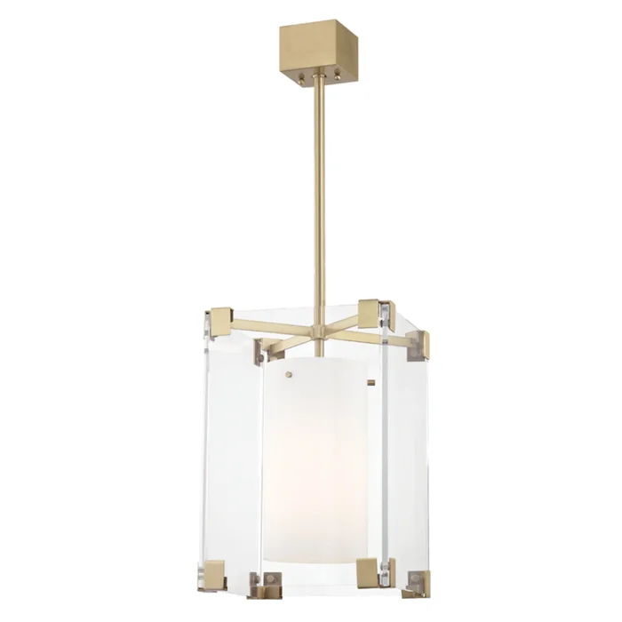 Achilles 1-Light Pendant in Aged Brass 13.25L x 13.25W x 18.75H