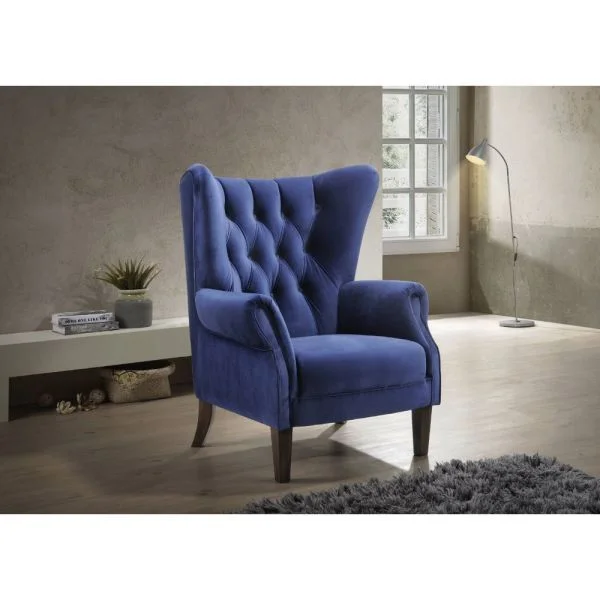 ACME Adonis Accent Chair in Navy Blue Velvet 59519 EST SHIP TIME APPX 4 WEEKS