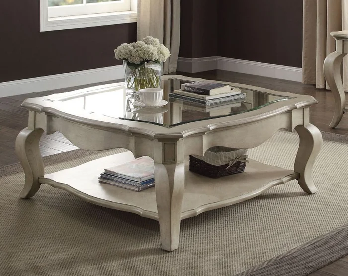 Acme Chelmsford Coffee Table in Antique Taupe 86050 EST SHIP TIME APPX 4 WEEKS