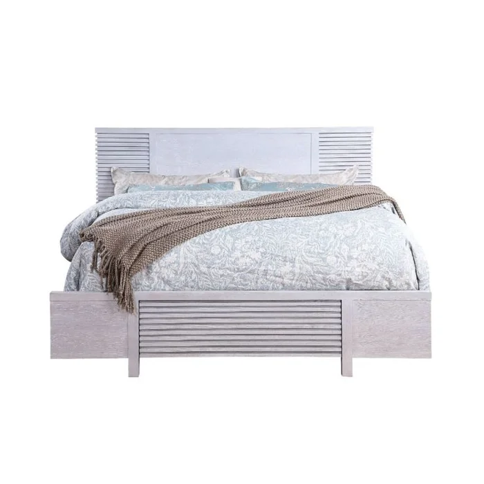 Acme Furniture Aromas Queen Storage Panel Bed in White Oak 28110Q EST SHIP TIME APPX 4 WEEKS