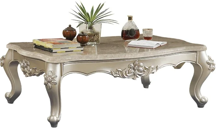 Acme Furniture Bently Coffee Table in Marble/Champagne 81665 EST SHIP TIME APPX 4 WEEKS