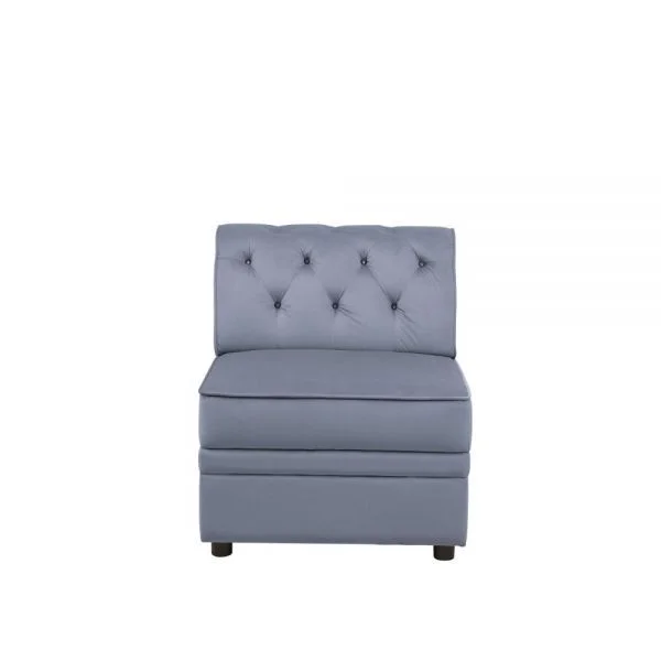 Acme Furniture Bois II Modular Armless Chair in Gray Velvet 53305 EST SHIP TIME APPX 4 WEEKS