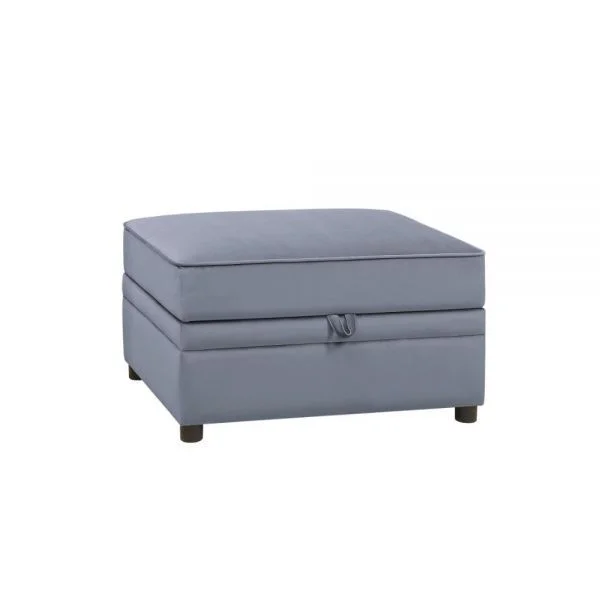 Acme Furniture Bois II Ottoman in Gray Velvet 53307 EST SHIP TIME APPX 4 WEEKS