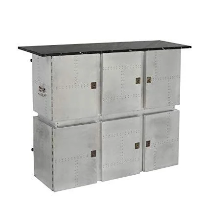 Acme Furniture Brancaster Bar Table in Marble/Aluminum 70450KIT EST SHIP TIME APPX 4 WEEKS