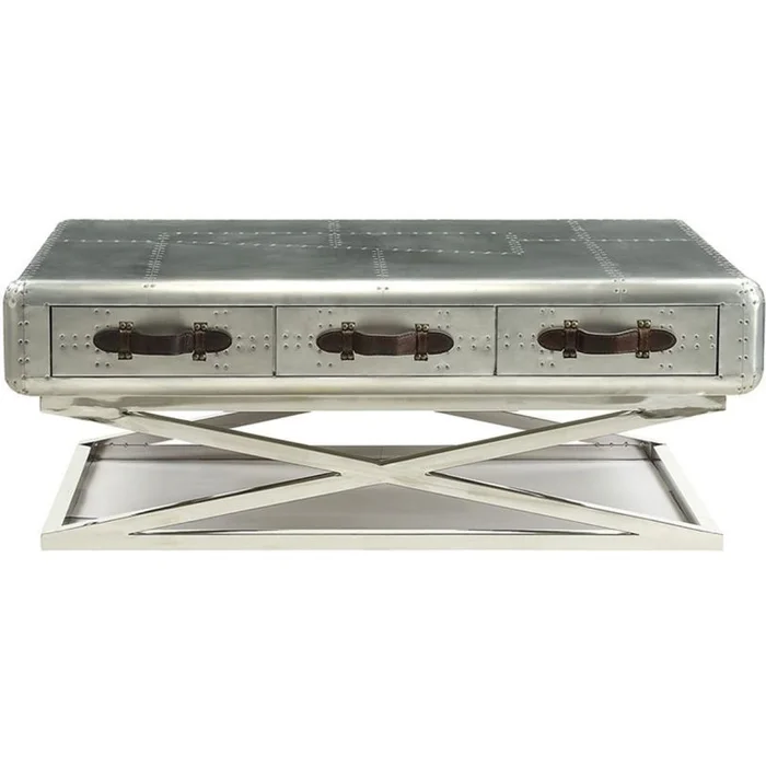 Acme Furniture Brancaster Coffee Table in Aluminum 83555 EST SHIP TIME APPX 4 WEEKS