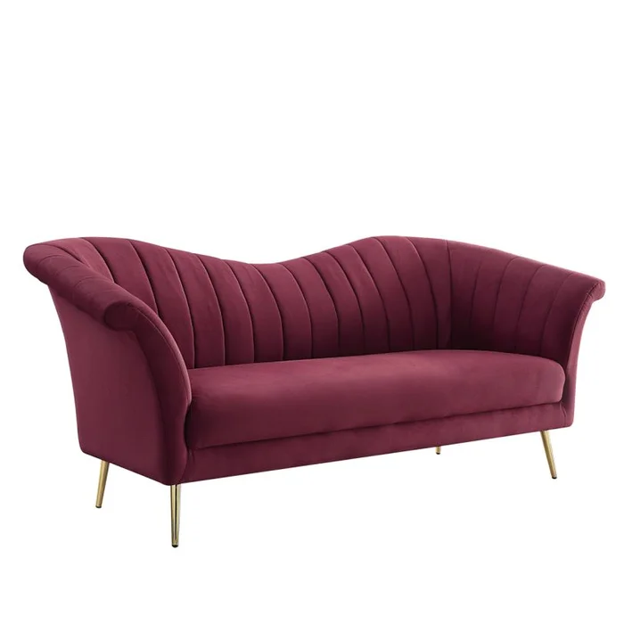 Acme Furniture Callista Sofa in Red Velvet LV00202 EST SHIP TIME APPX 4 WEEKS