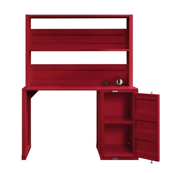 Acme Furniture Cargo Computer Desk & Hutch in Red 37917 EST SHIP TIME APPX 4 WEEKS
