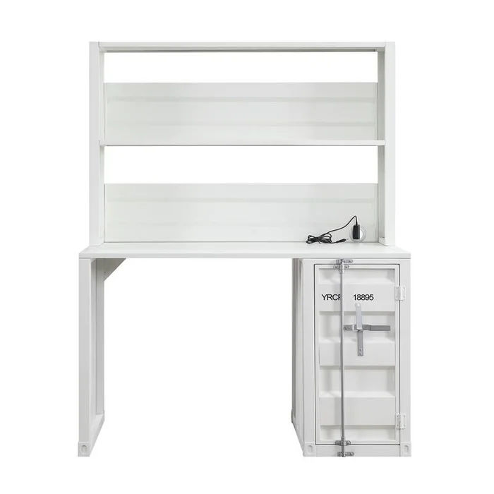Acme Furniture Cargo Computer Desk & Hutch in White 37887 EST SHIP TIME APPX 4 WEEKS