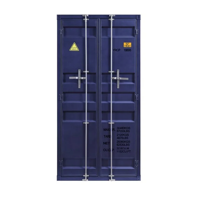 Acme Furniture Cargo Double Door Wardrobe in Blue 37909 EST SHIP TIME APPX 4 WEEKS