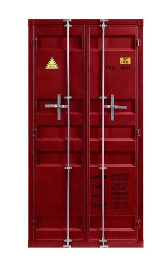 Acme Furniture Cargo Double Door Wardrobe in Red 37919 EST SHIP TIME APPX 4 WEEKS