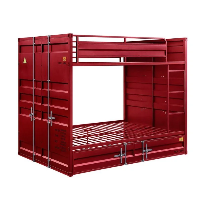 Acme Furniture Cargo Full/Full Bunk Bed in Red 37915 EST SHIP TIME APPX 4 WEEKS