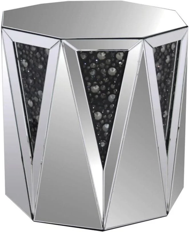 Acme Furniture Noor End Table in Mirrored & Faux GemStones 82777 EST SHIP TIME APPX 4 WEEKS