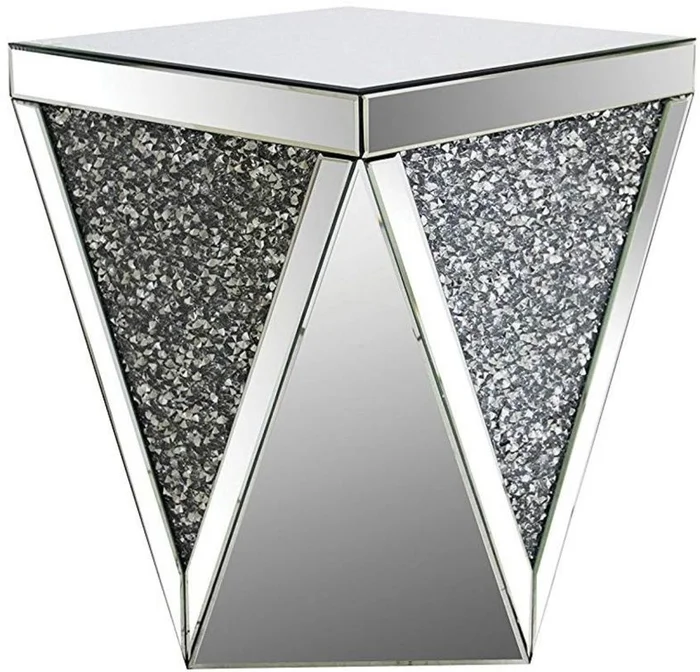Acme Furniture Noralie End Table in Mirrored & Faux Diamonds 82772 EST SHIP TIME APPX 4 WEEKS
