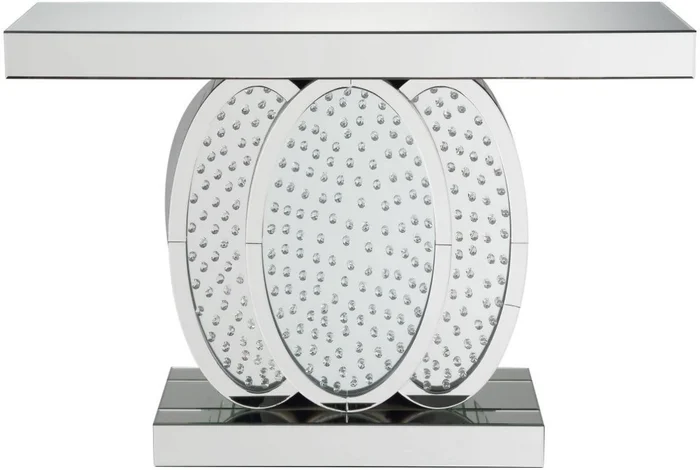 Acme Furniture Nysa Console Table in Mirrored & Faux Crystals 90320 EST SHIP TIME APPX 4 WEEKS