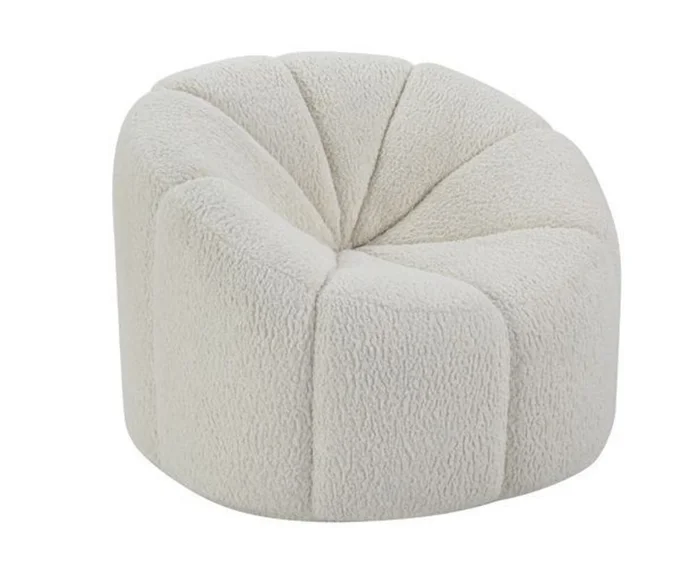Acme Furniture Osmash Chair with Swivel in White Teddy Sherpa LV00230 EST SHIP TIME APPX 4 WEEKS