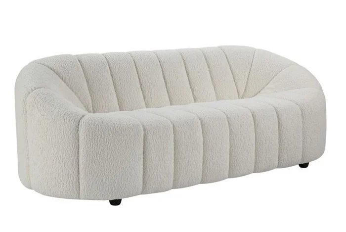 Acme Furniture Osmash Sofa in White Teddy Sherpa LV00229 EST SHIP TIME APPX 4 WEEKS