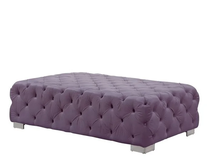 Acme Furniture Qokmis Sectional Ottoman in Purple Velvet LV00390 EST SHIP TIME APPX 4 WEEKS