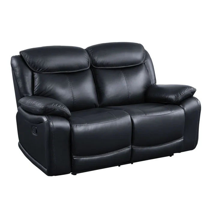 Acme Furniture Ralorel Motion Loveseat in Black Top Grain Leather LV00061 EST SHIP TIME APPX 4 WEEKS