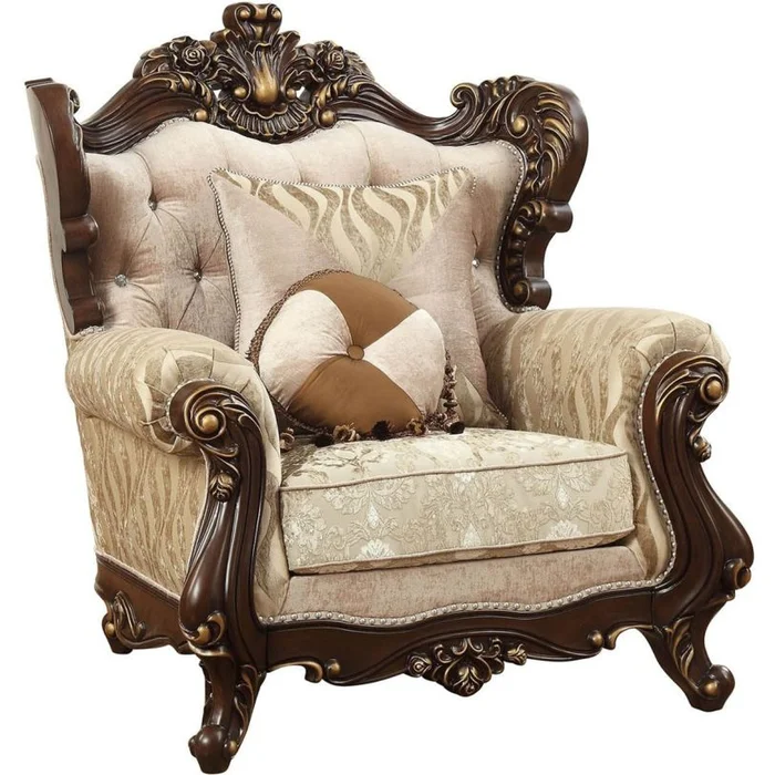 Acme Furniture Shalisa Chair with 2 Pillows in Walnut 51052 EST SHIP TIME APPX 4 WEEKS