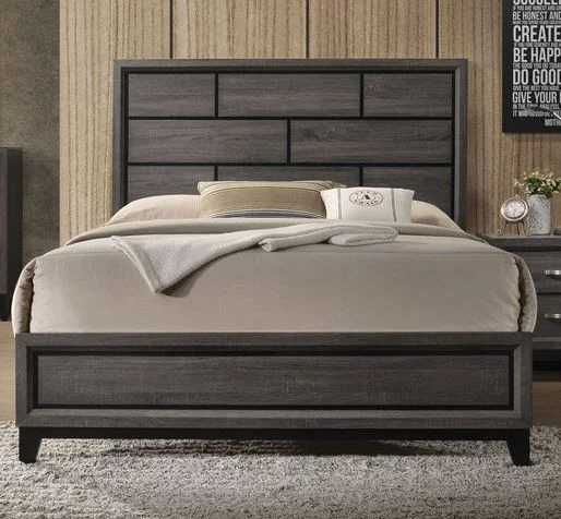 Acme Furniture Valdemar King Panel Bed in Weathered Gray 27047EK EST SHIP TIME APPX 4 WEEKS