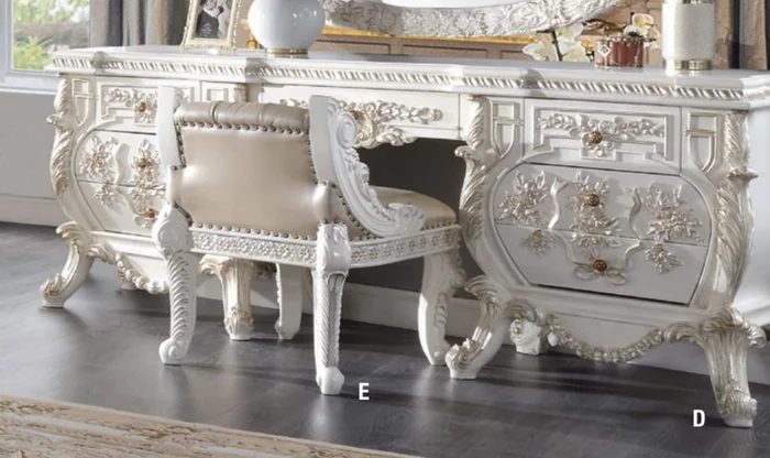 Acme Furniture Vanaheim Vanity Desk in Antique White BD00674 EST SHIP TIME APPX 4 WEEKS