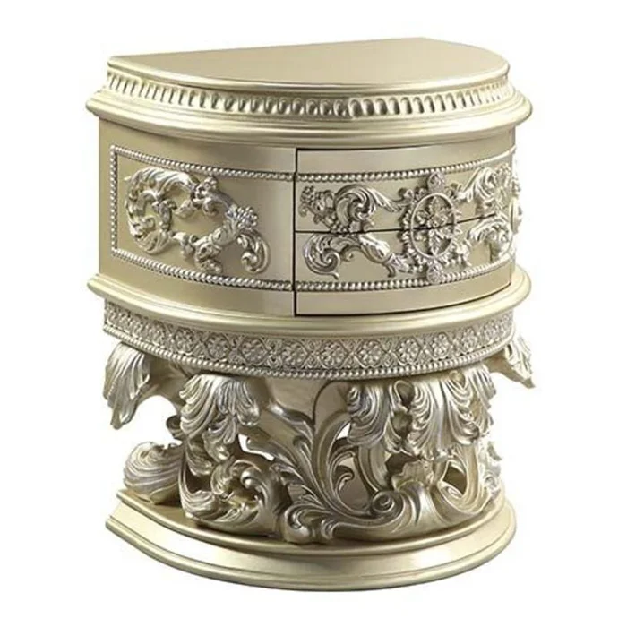 Acme Furniture Vatican Nightstand in Champagne Silver BD00462 EST SHIP TIME APPX 4 WEEKS