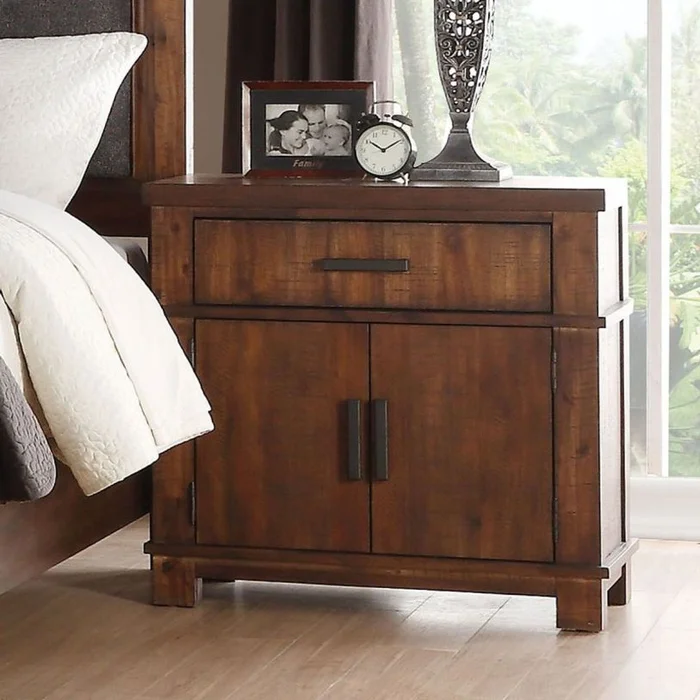 Acme Furniture Vibia Nightstand in Cherry Oak 27163 EST SHIP TIME APPX 4 WEEKS